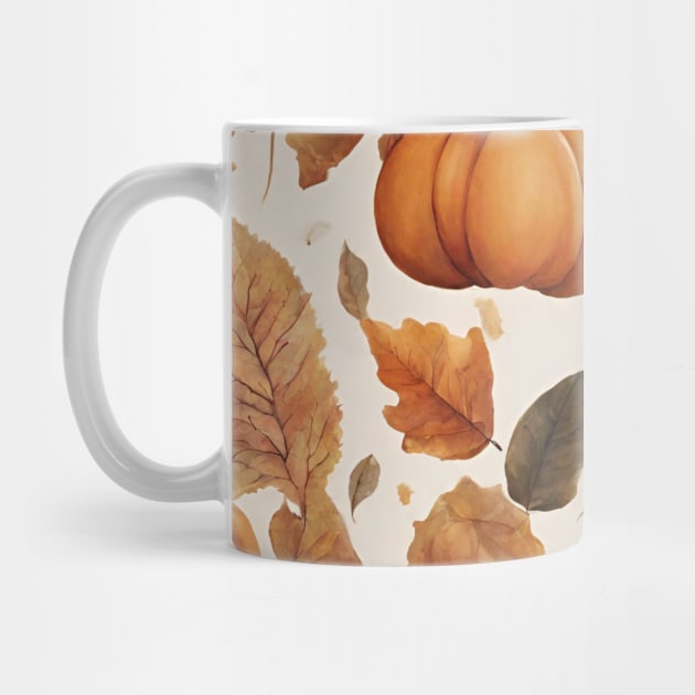 Fall Pattern Pumpkins and Leaves by stressless